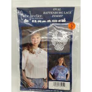 Cache Junction Battenburg Lace & Fabric Insert - White